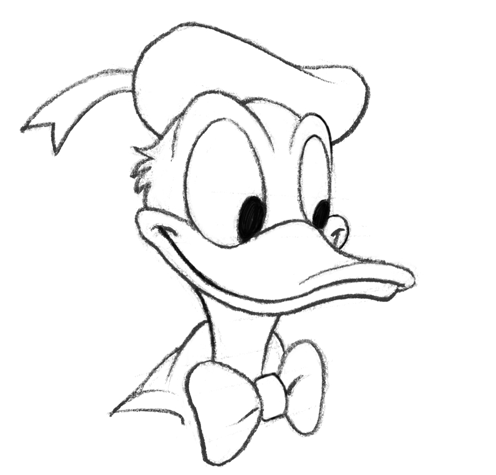 Donald Duck Pencil Drawing