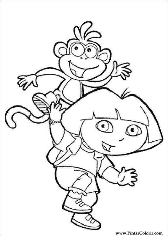 567x794 Drawings To Paint Amp Colour Dora The Explorer