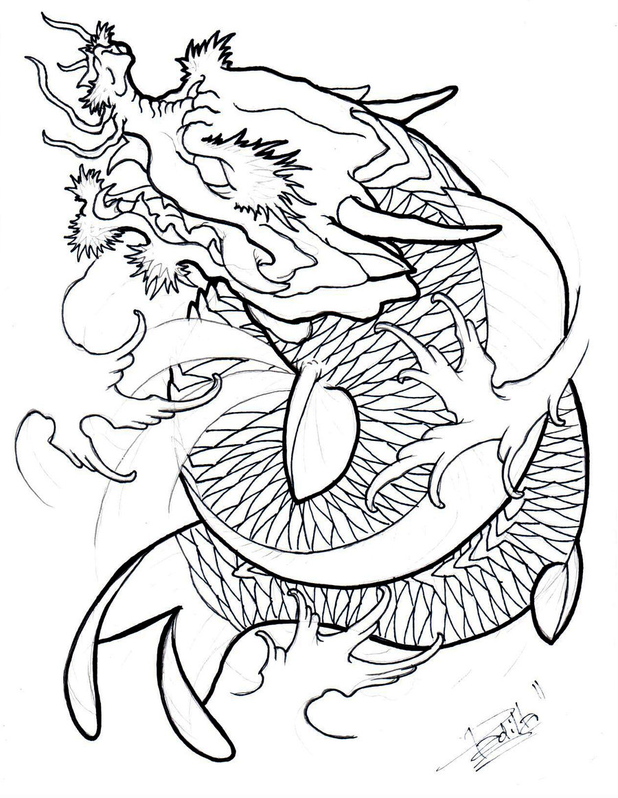 Dragon Fish Drawing at GetDrawings | Free download