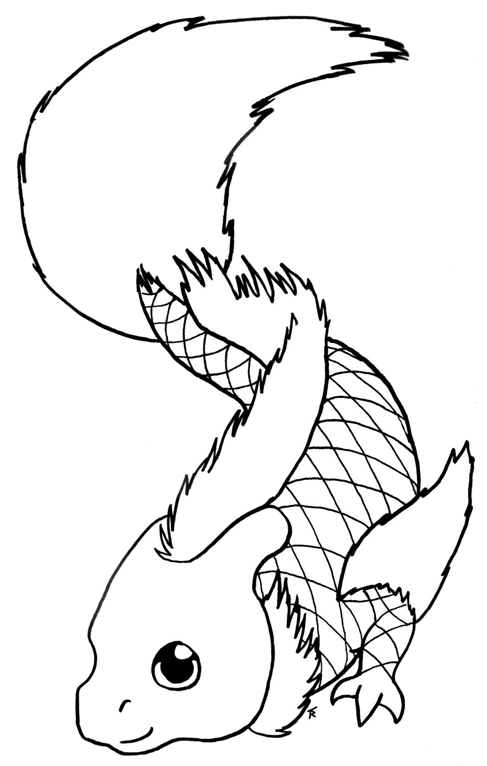 Dragon Fish Drawing at GetDrawings | Free download