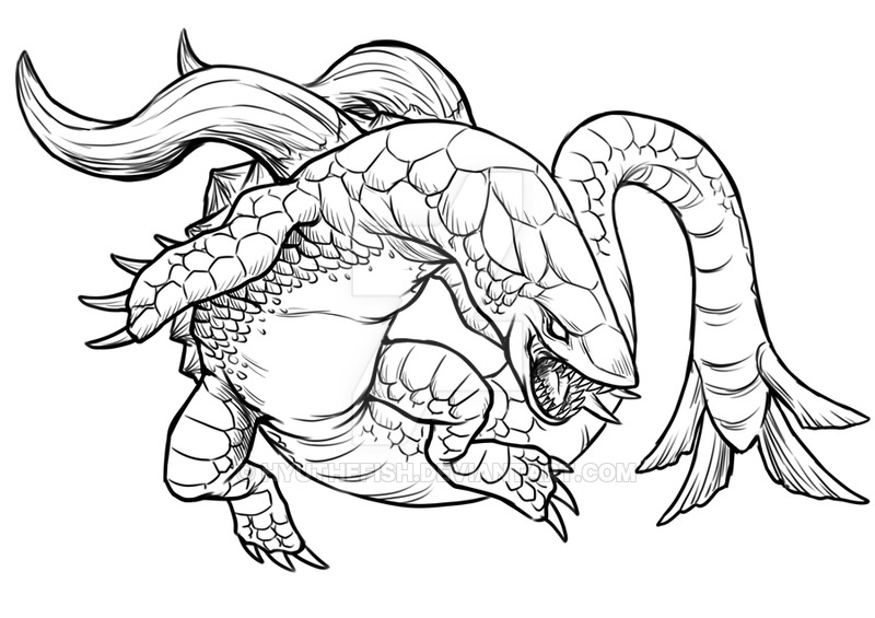 Dragon Fish Drawing at GetDrawings | Free download