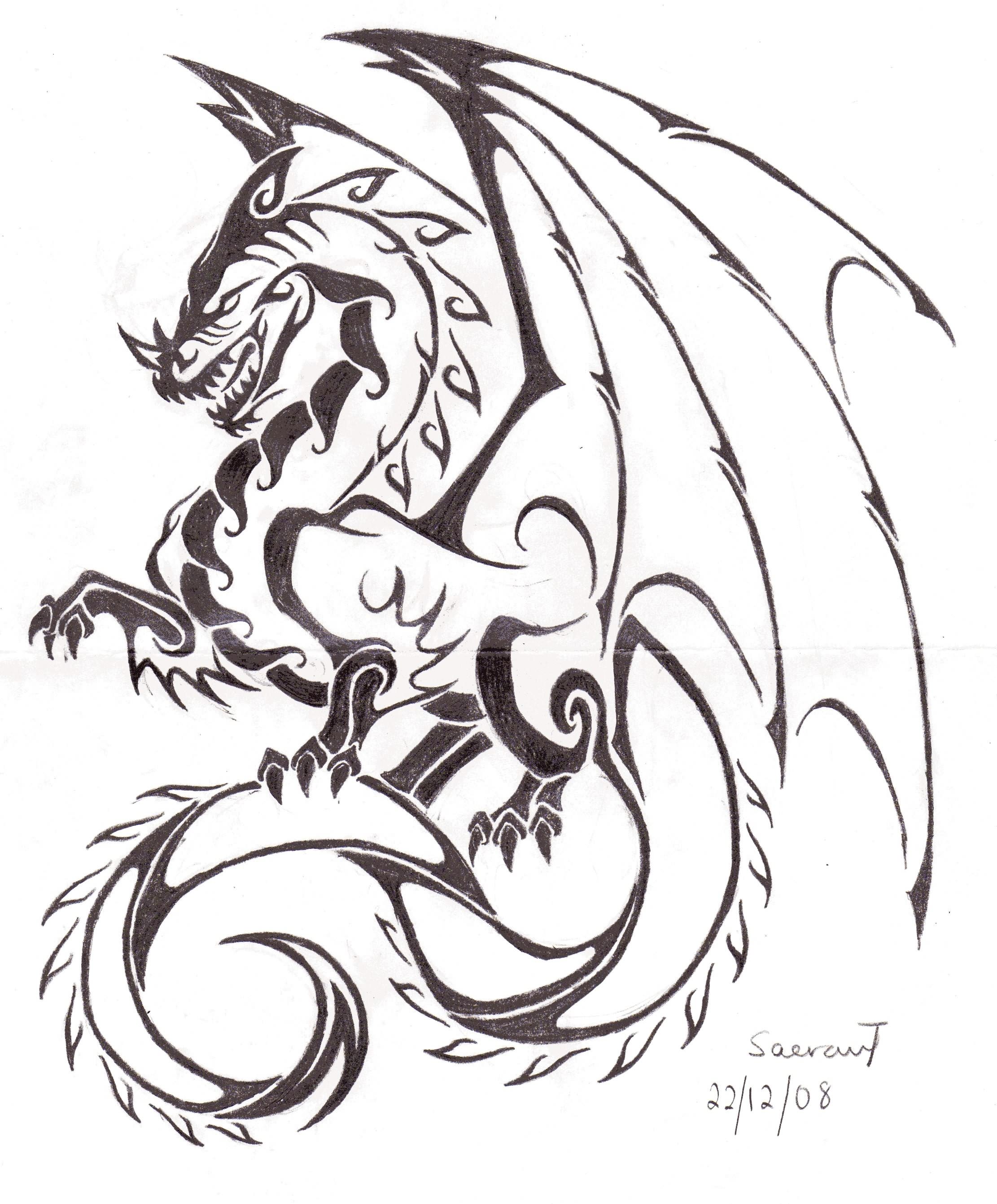 Dragon Outlines For Drawing at GetDrawings Free download