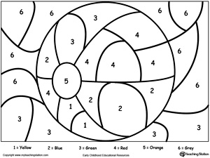 Free Printable Color by Number Worksheets For Kindergarten