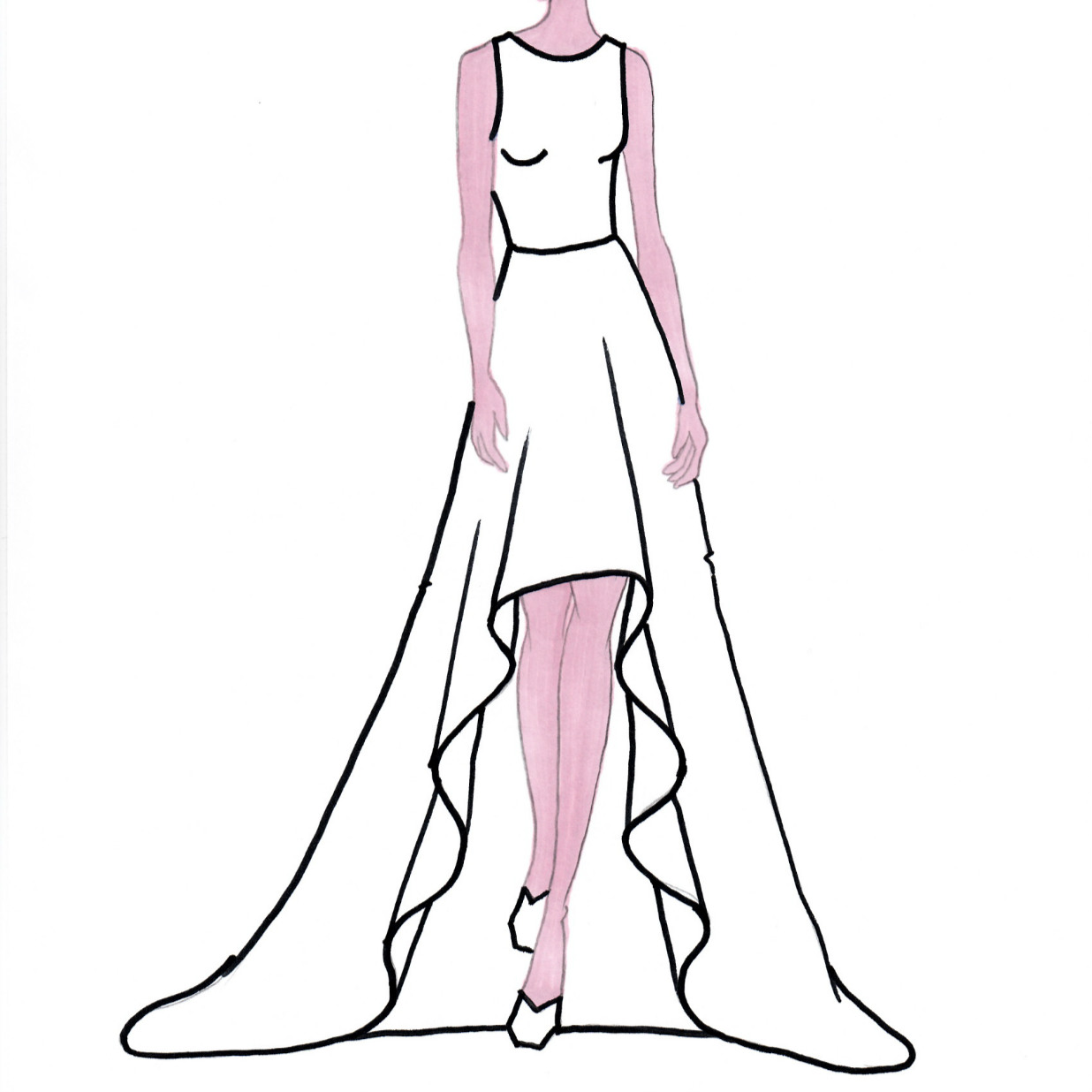 Long Dress Drawing at GetDrawings | Free download