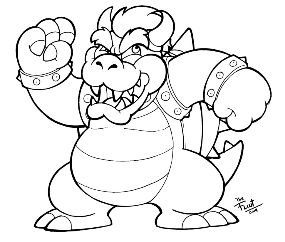 970x824 Dry Bowser Coloring Page Free Download.