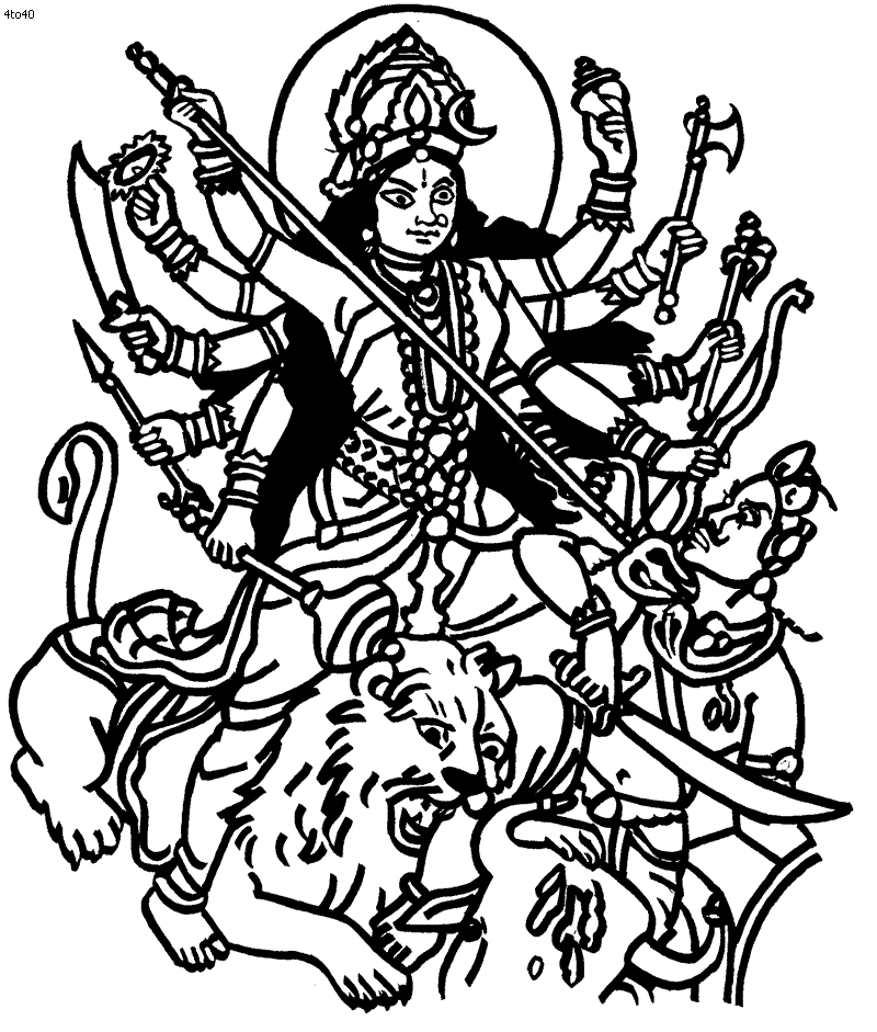 Durga Drawing at GetDrawings | Free download