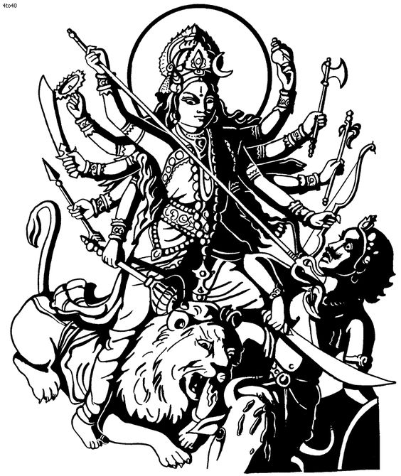 Durga Drawing at GetDrawings | Free download