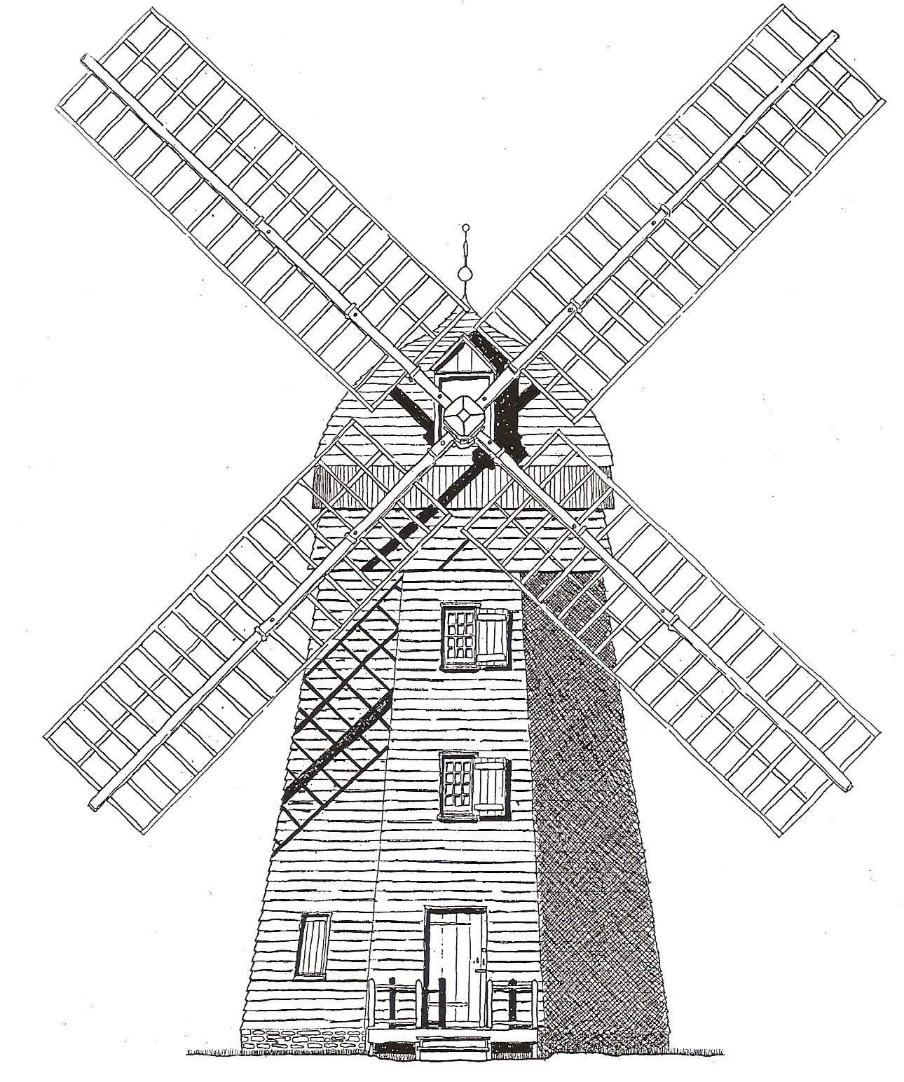 Dutch Windmill Drawing at GetDrawings | Free download