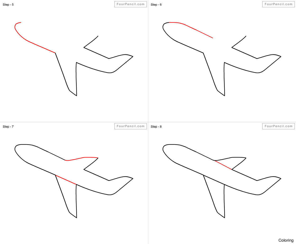 How To Draw An Airplane Step By Step Easy