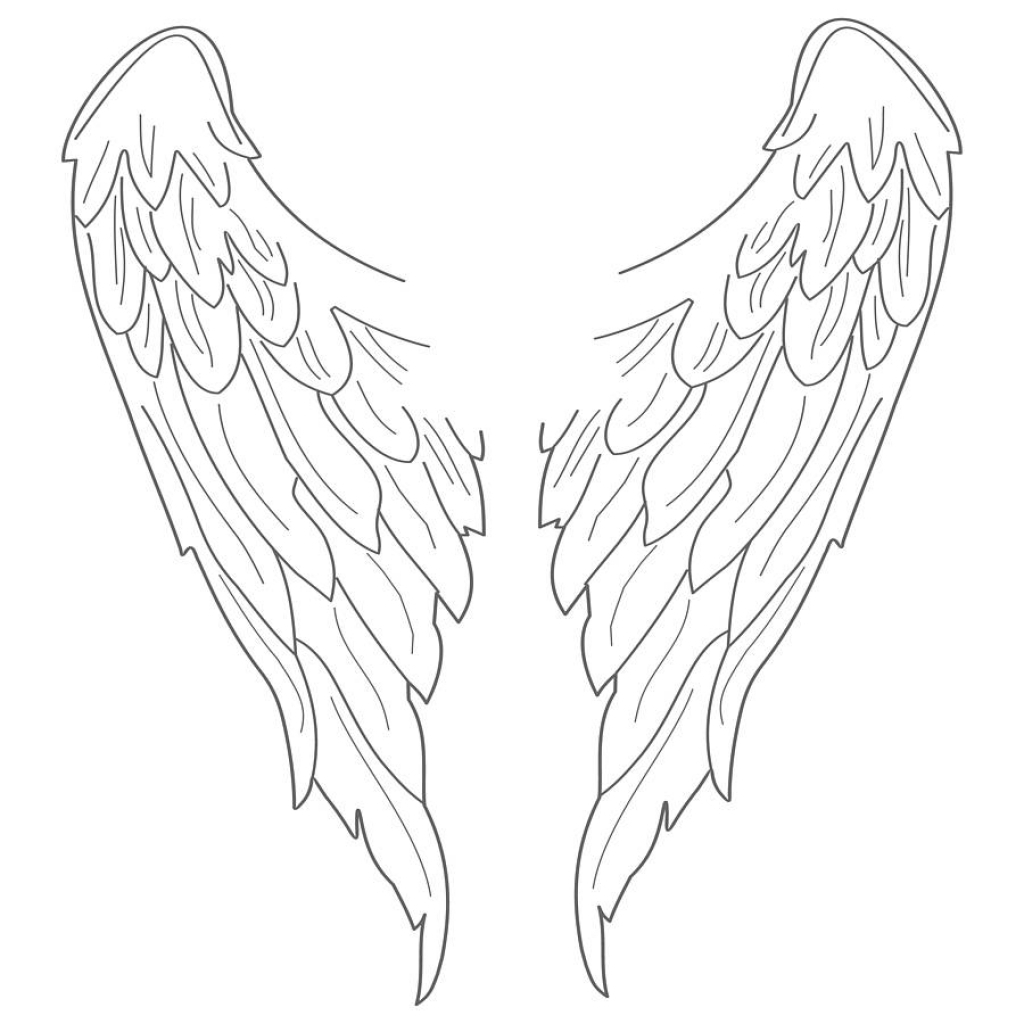 Easy Angel Wings Drawing at GetDrawings Free download