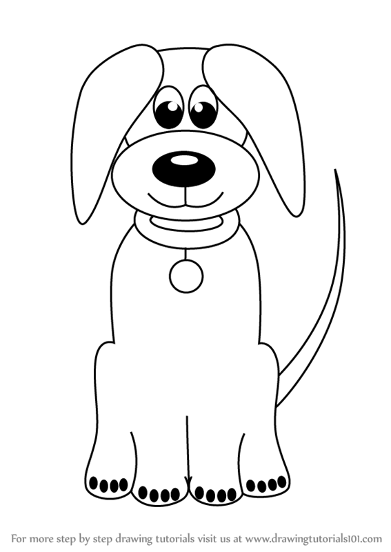 Easy Cartoon Dog Drawing at GetDrawings | Free download