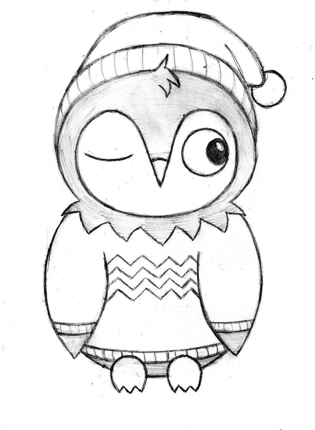 Easy Cute Owl Drawing at GetDrawings | Free download