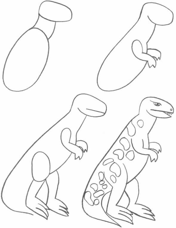 dinosaur sketch side