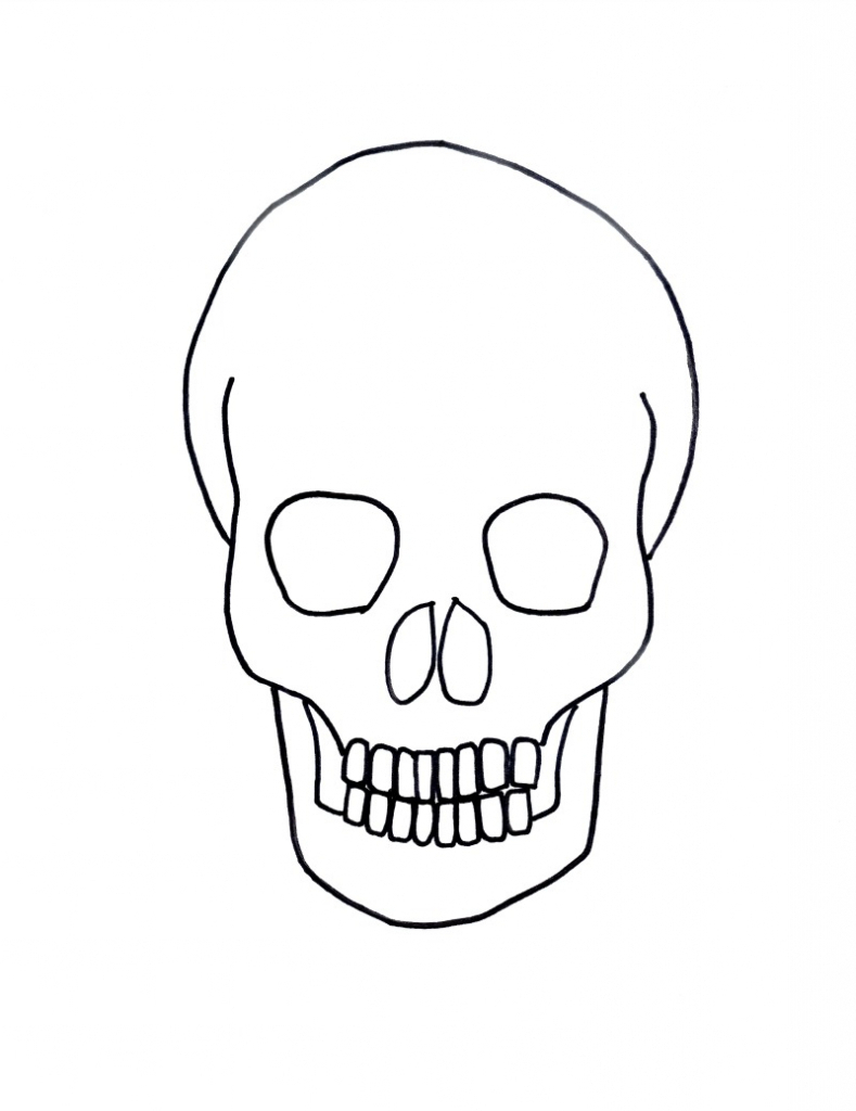 skeleton head draw