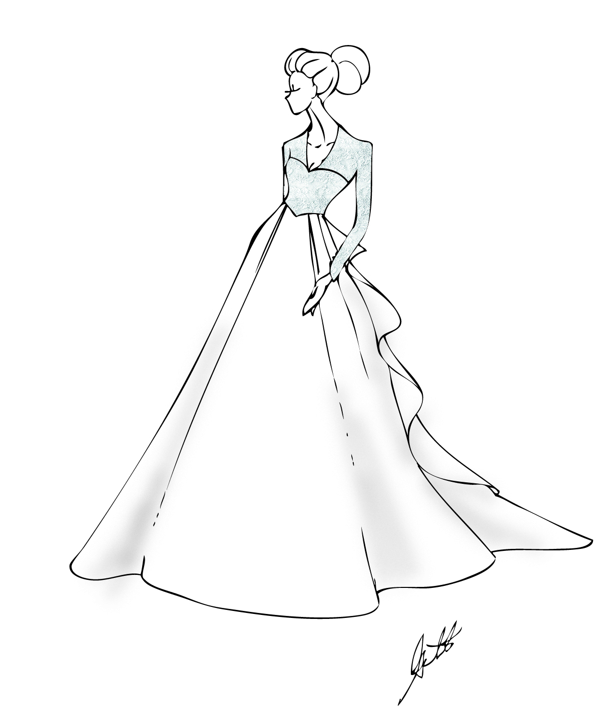 Dress Drawing Easy Without Color - Douroubi