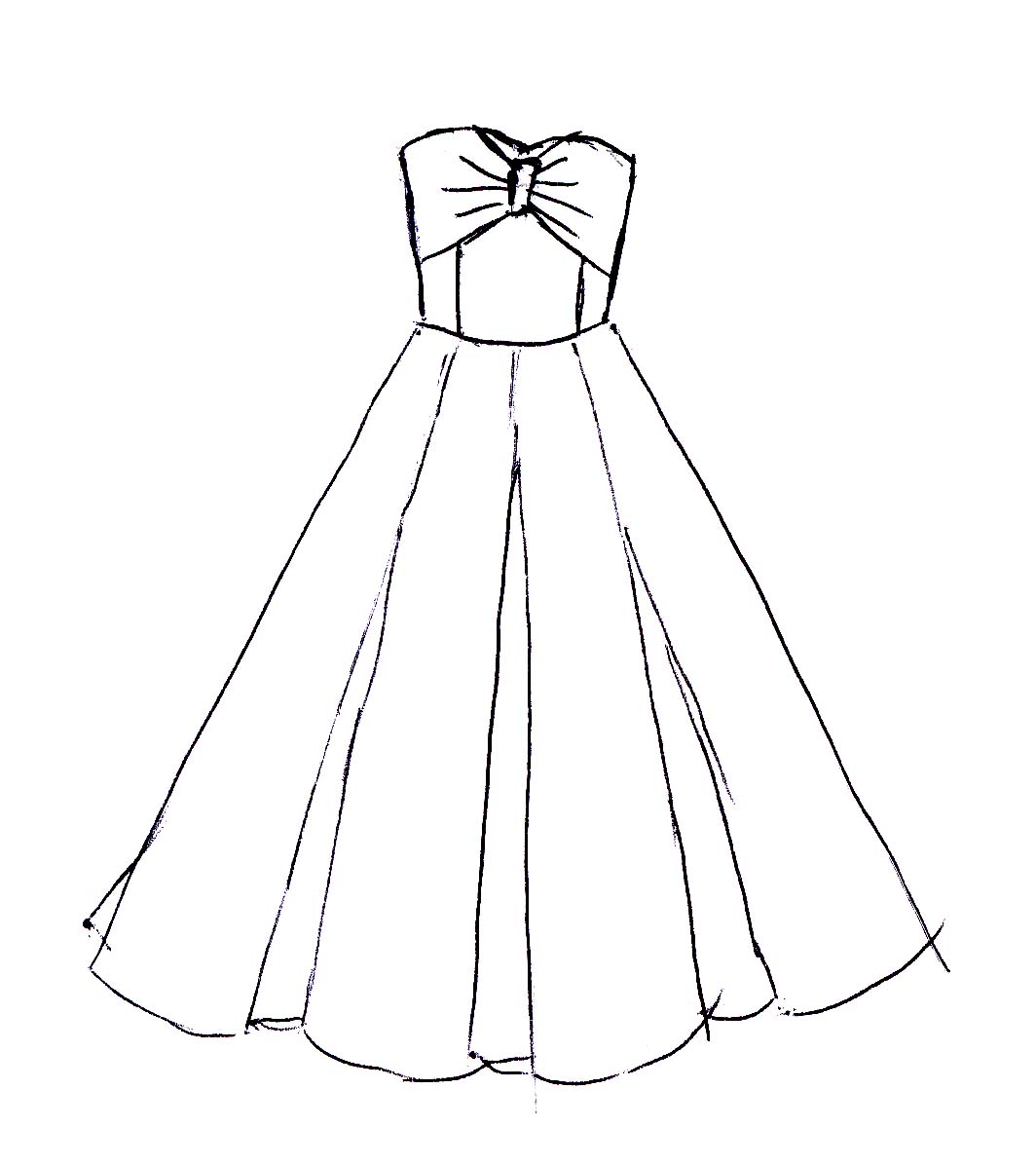How To Draw A Dress Easy For Kids