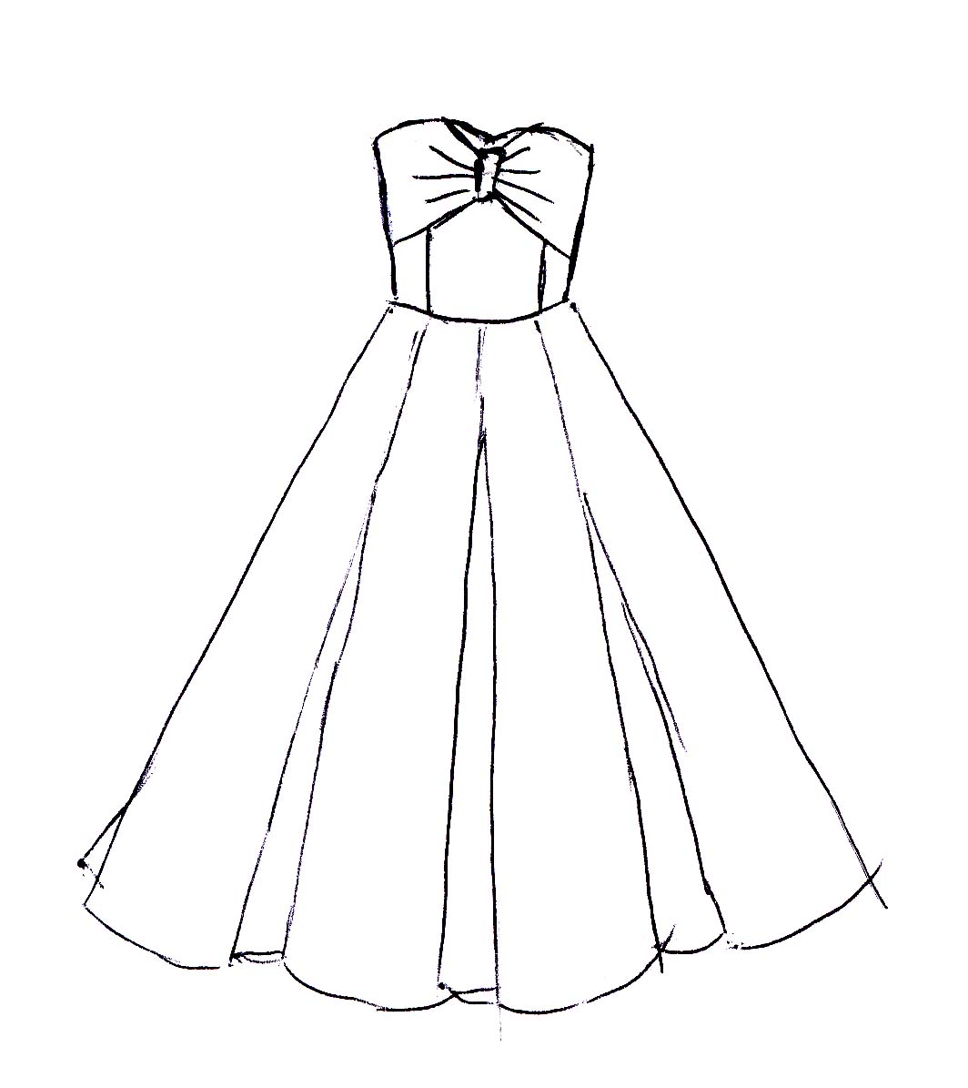 simple model dress drawing