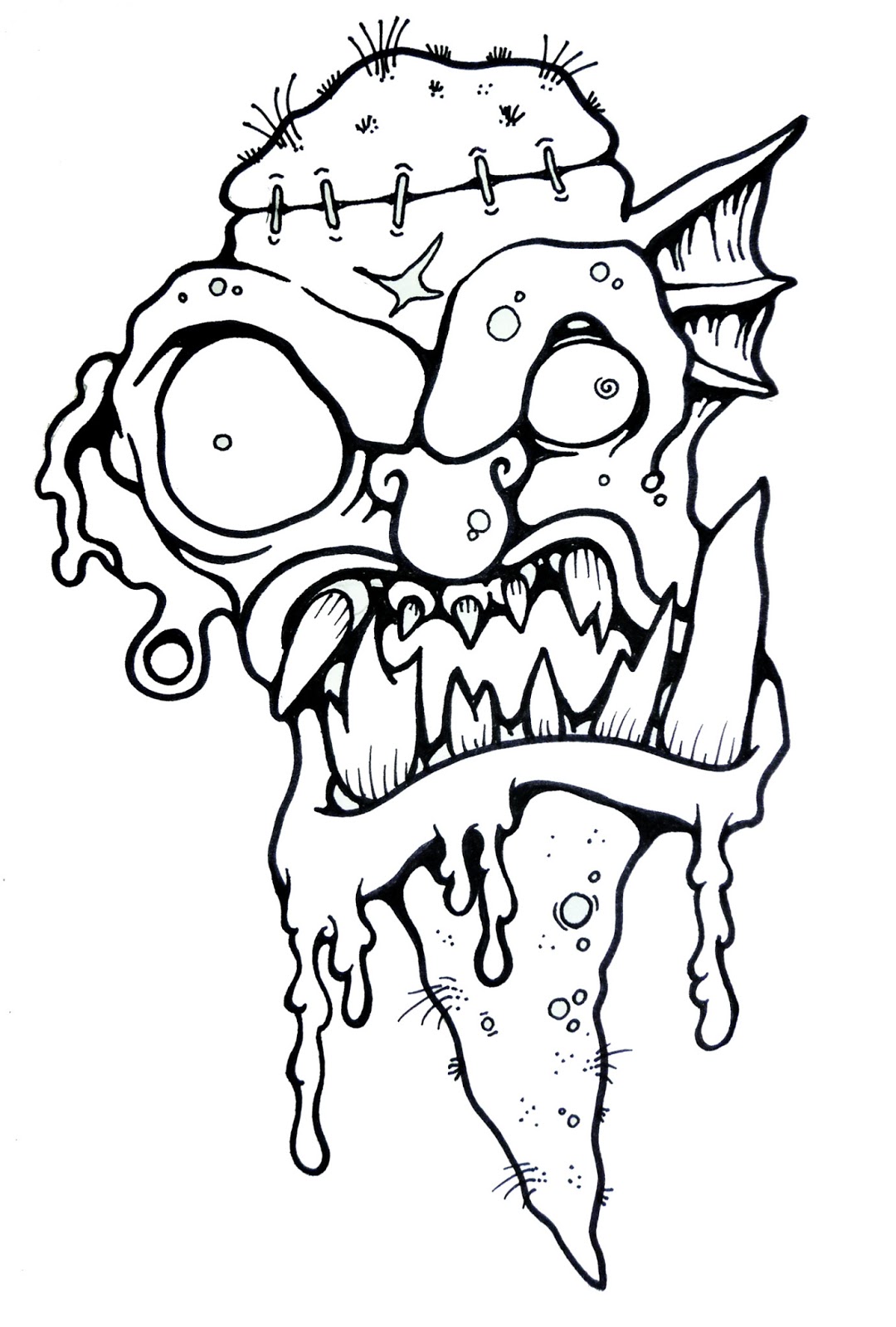 Cool Easy Monster Sketches Sketch Coloring Page