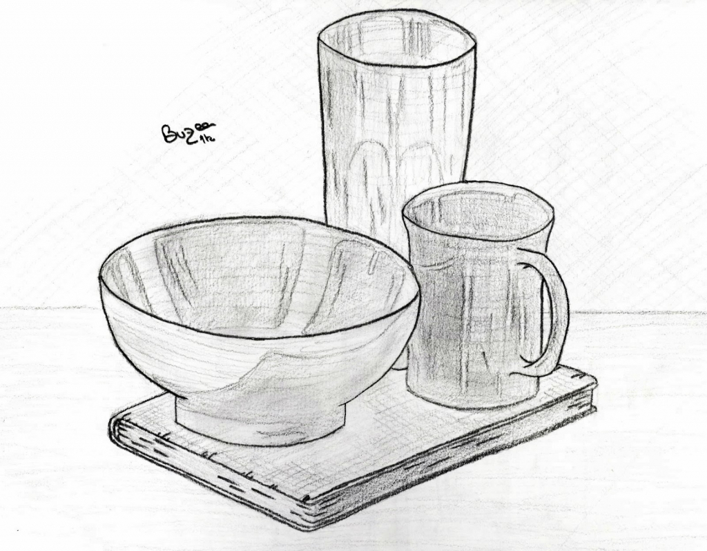 easy beginner still life drawing