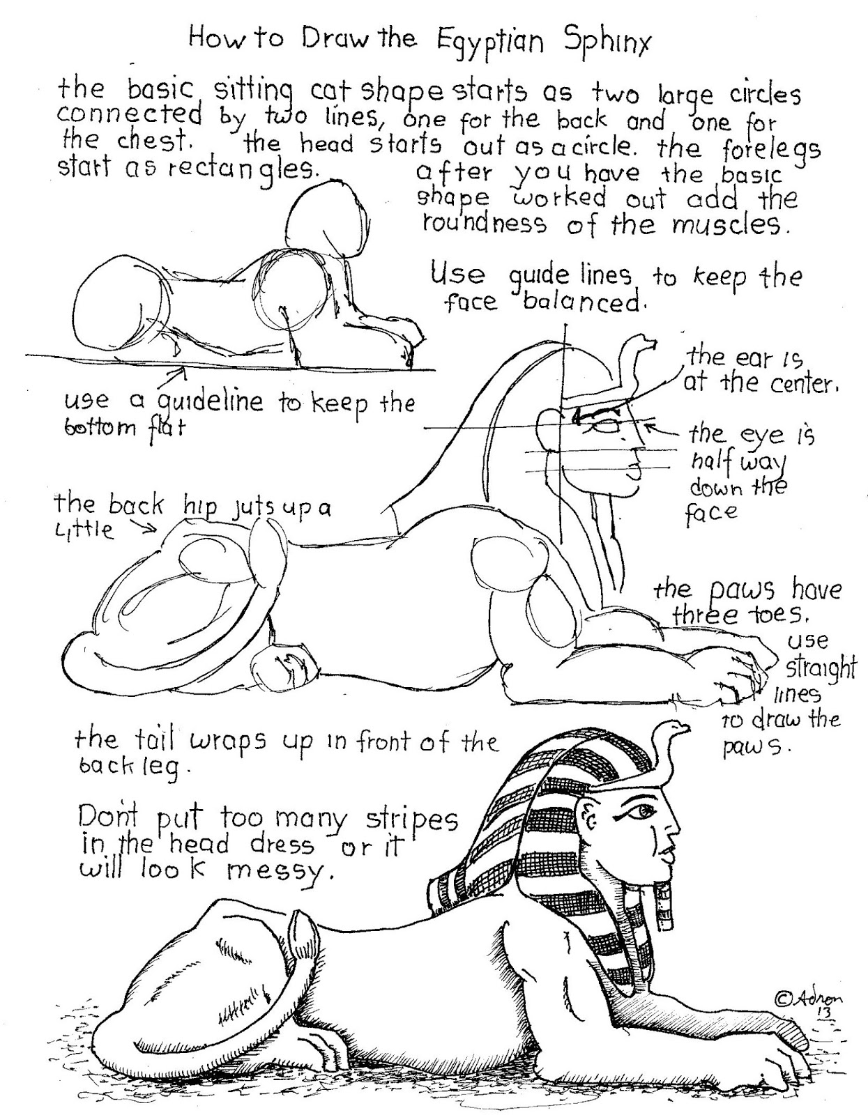 Egyptian Sphinx Drawing at GetDrawings | Free download