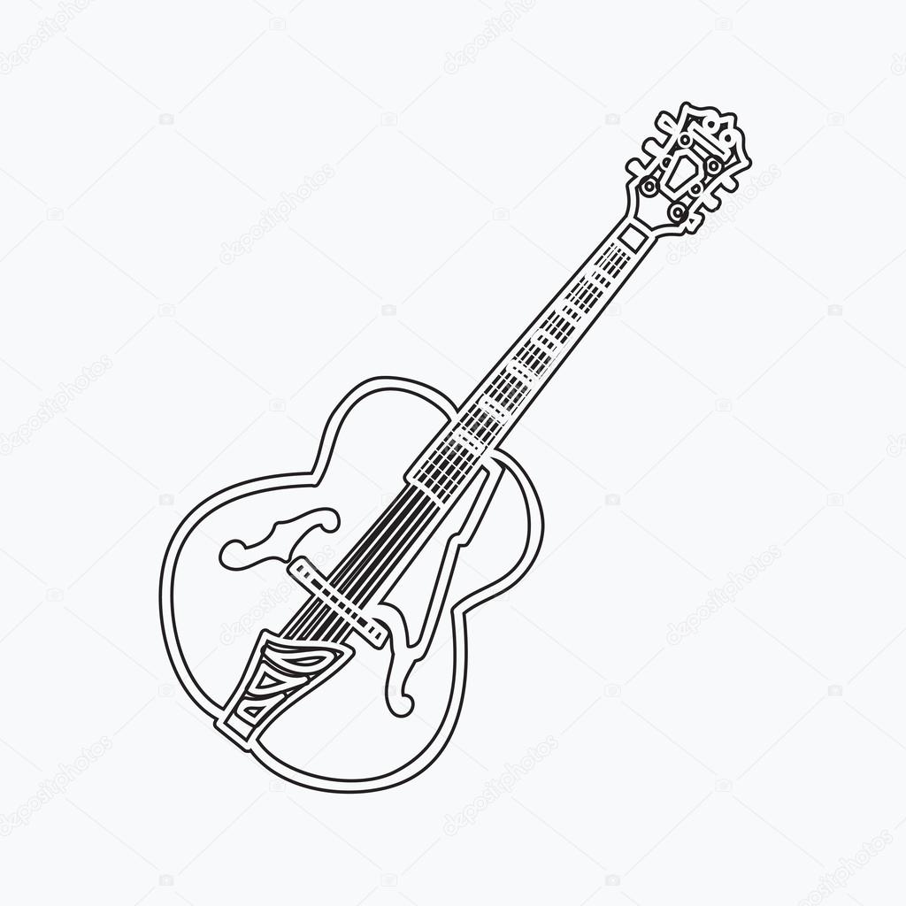 Electric Guitar Line Drawing at GetDrawings | Free download