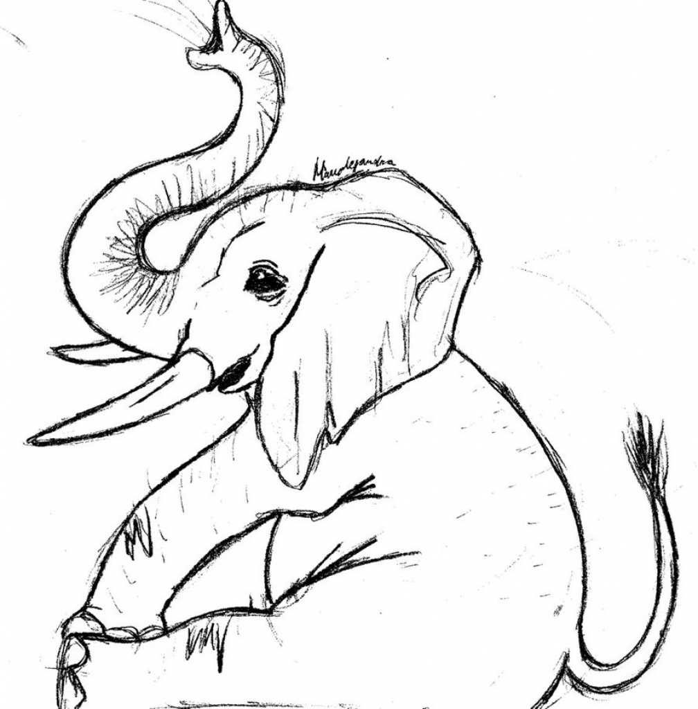 Elephant Drawing Outline at GetDrawings Free download