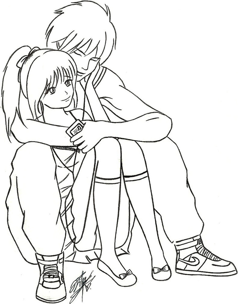 Emo Couples Drawing at GetDrawings | Free download