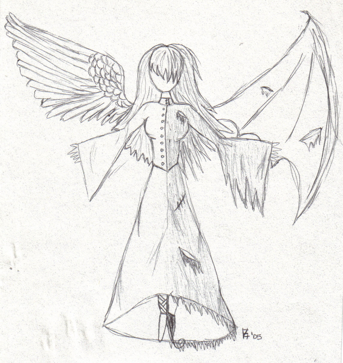 Ангел рисунок для срисовки