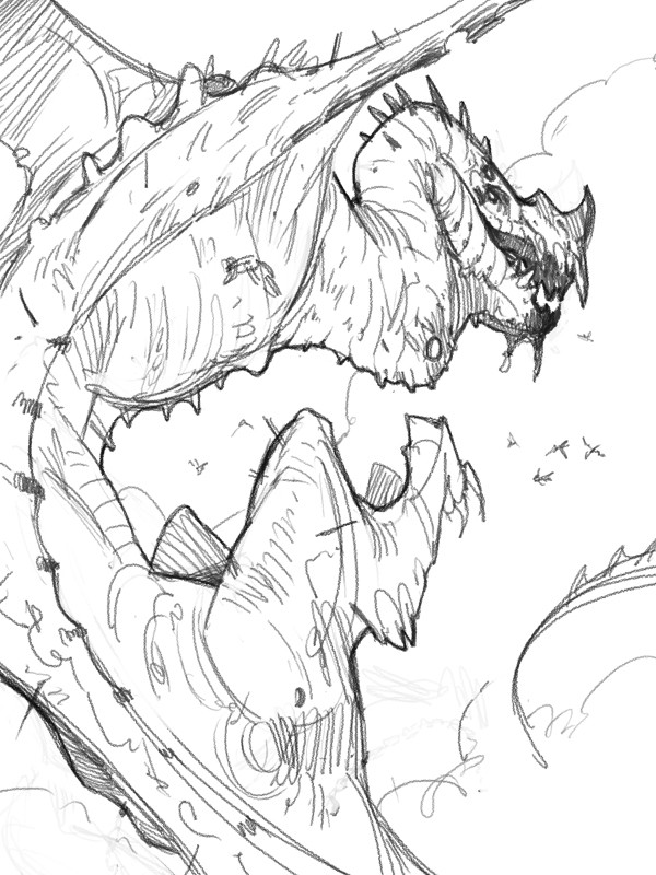 Evil Dragon Drawing at GetDrawings | Free download