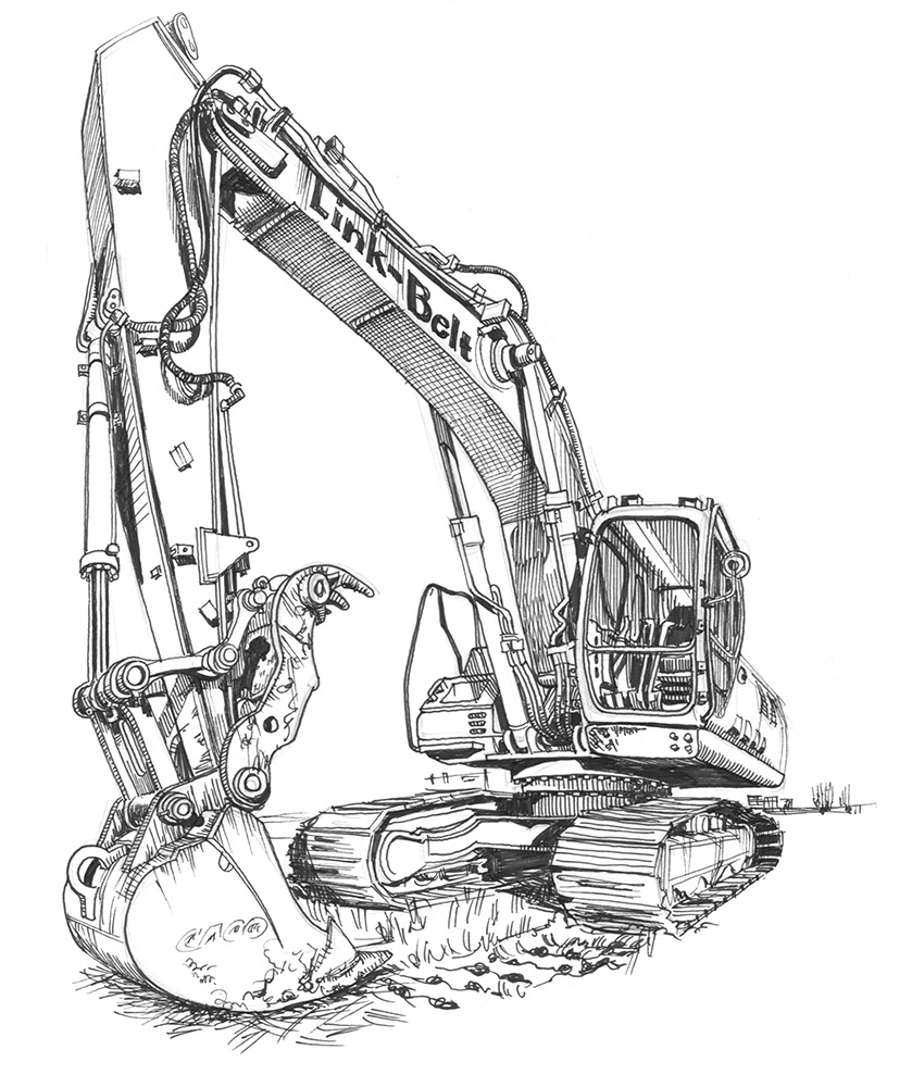 Excavator Drawing at GetDrawings Free download