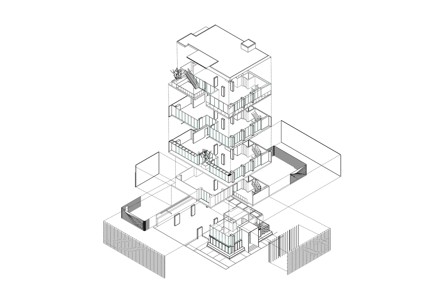 architectural diagrams exploded axo