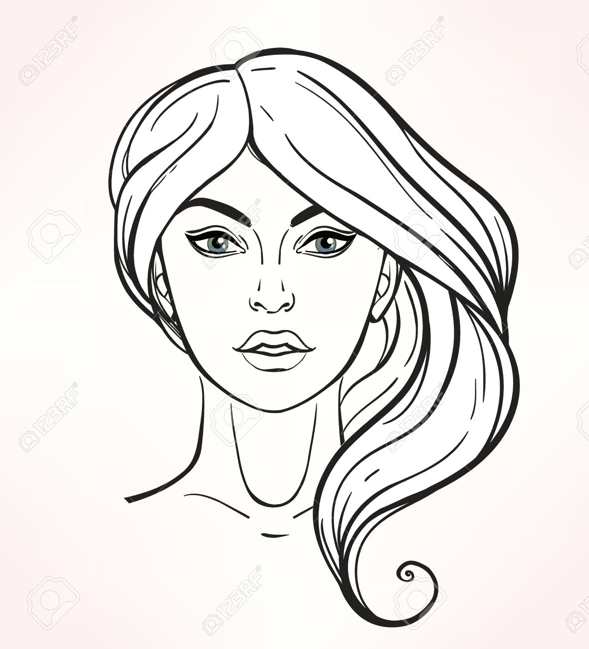 Sketches Of Women Faces Drawings Coloring Pages