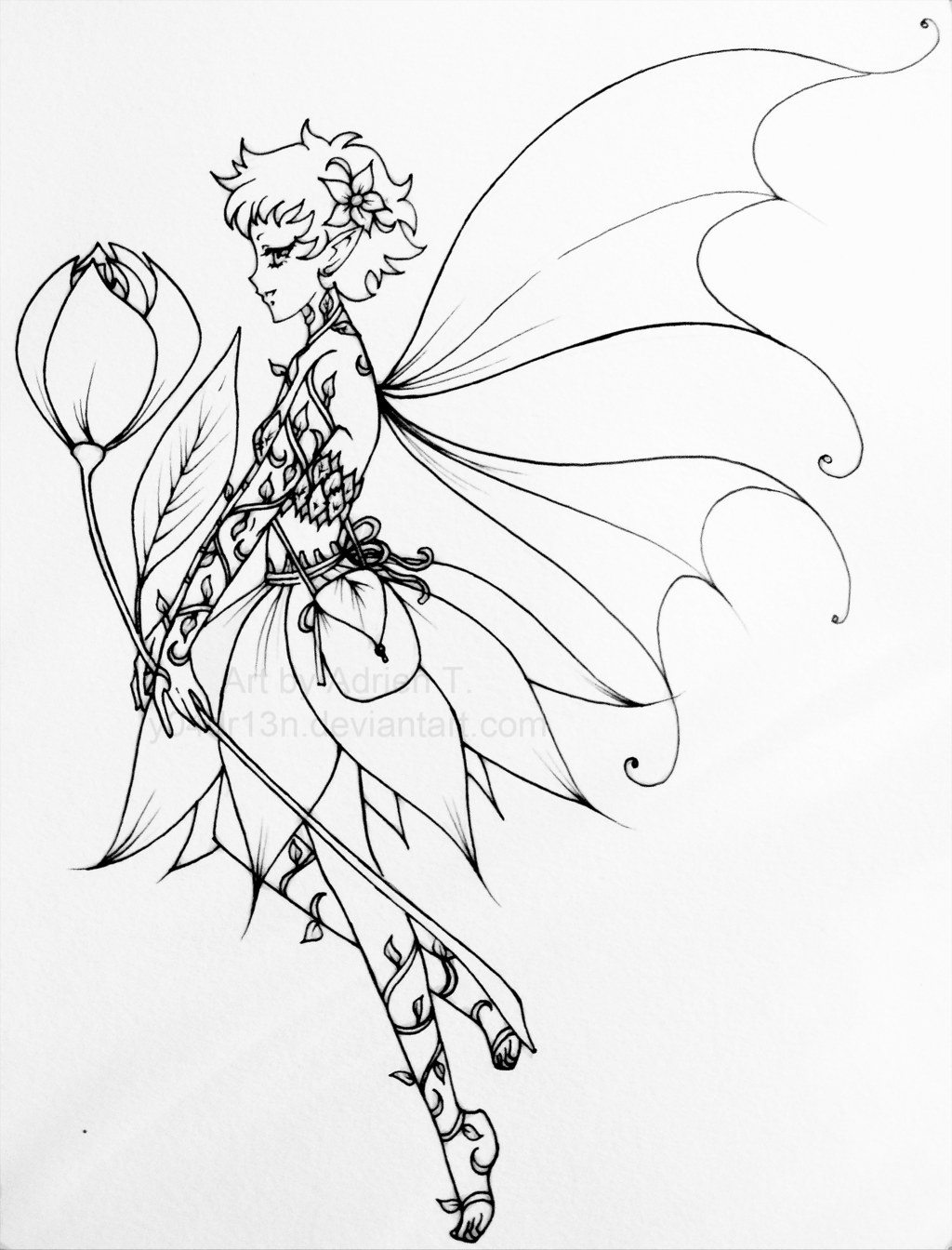 Fairies Black And White Drawing at GetDrawings Free download