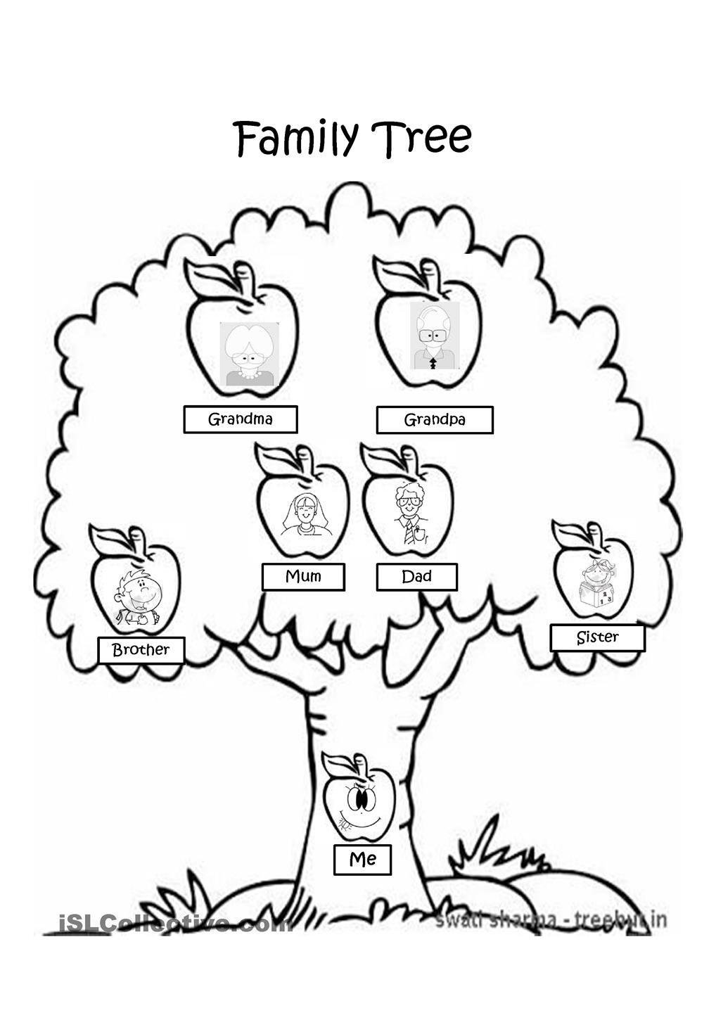 Animal Sketch Drawing Of Family Tree with simple drawing