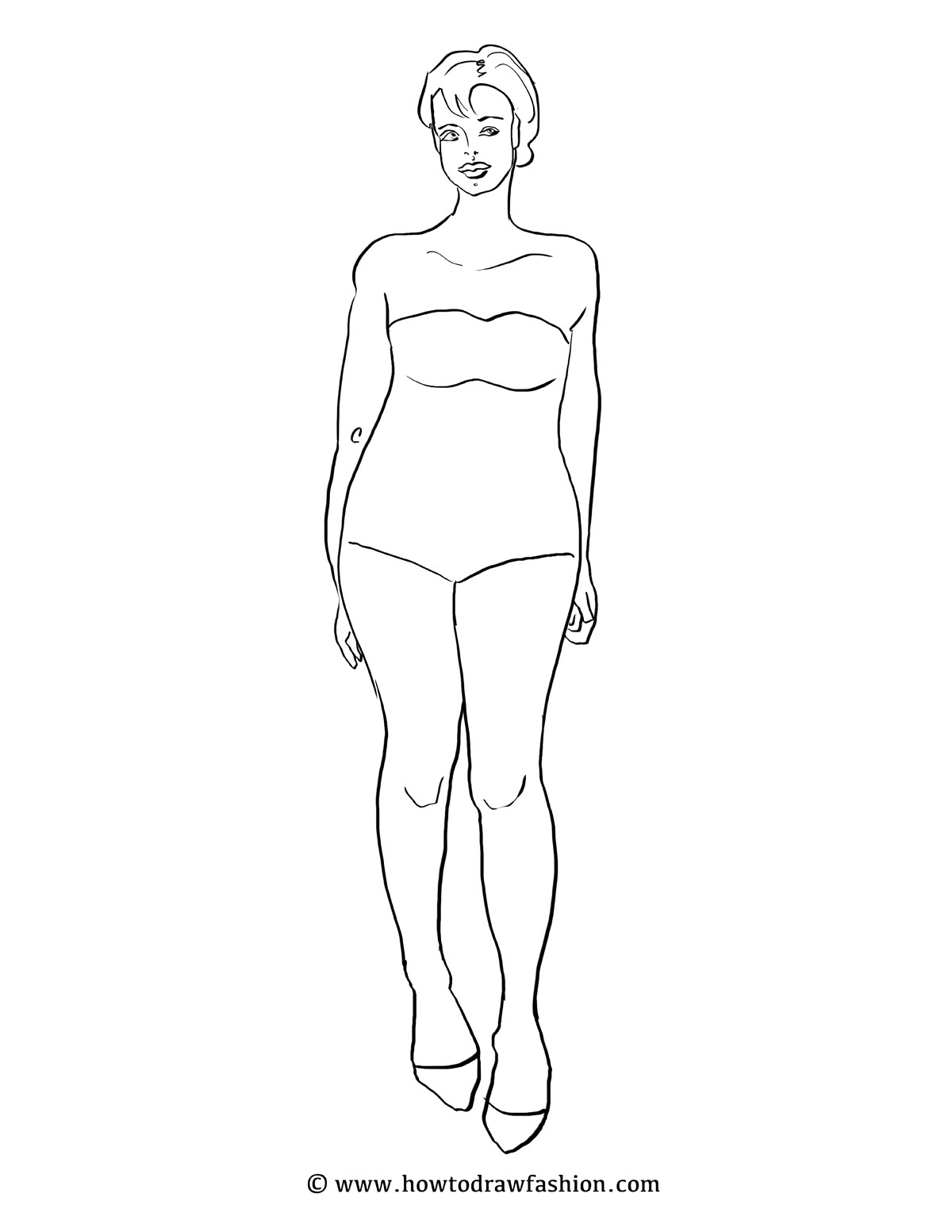 fashion design female figure templates
