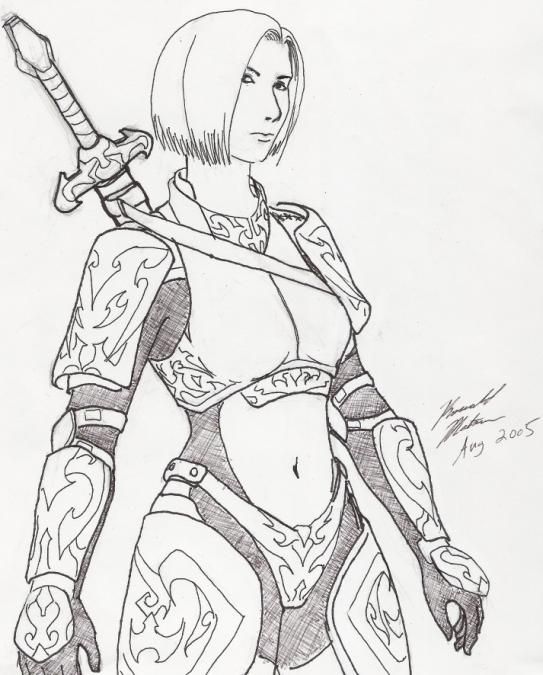 543x675 Female Knight Armor Drawing.