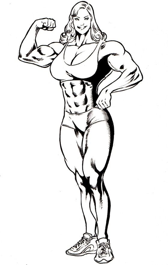 Female Bodybuilder Drawing at GetDrawings Free download