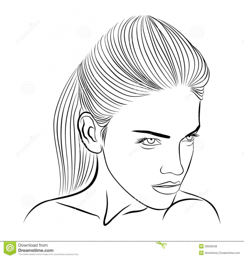 Female Face Drawing Outline at GetDrawings | Free download