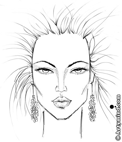 Female Face Drawing Template at GetDrawings | Free download
