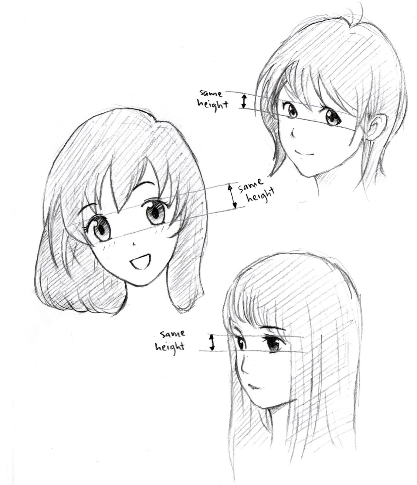 Side Profile Anime Eye - How to Draw the female eye from a side profile