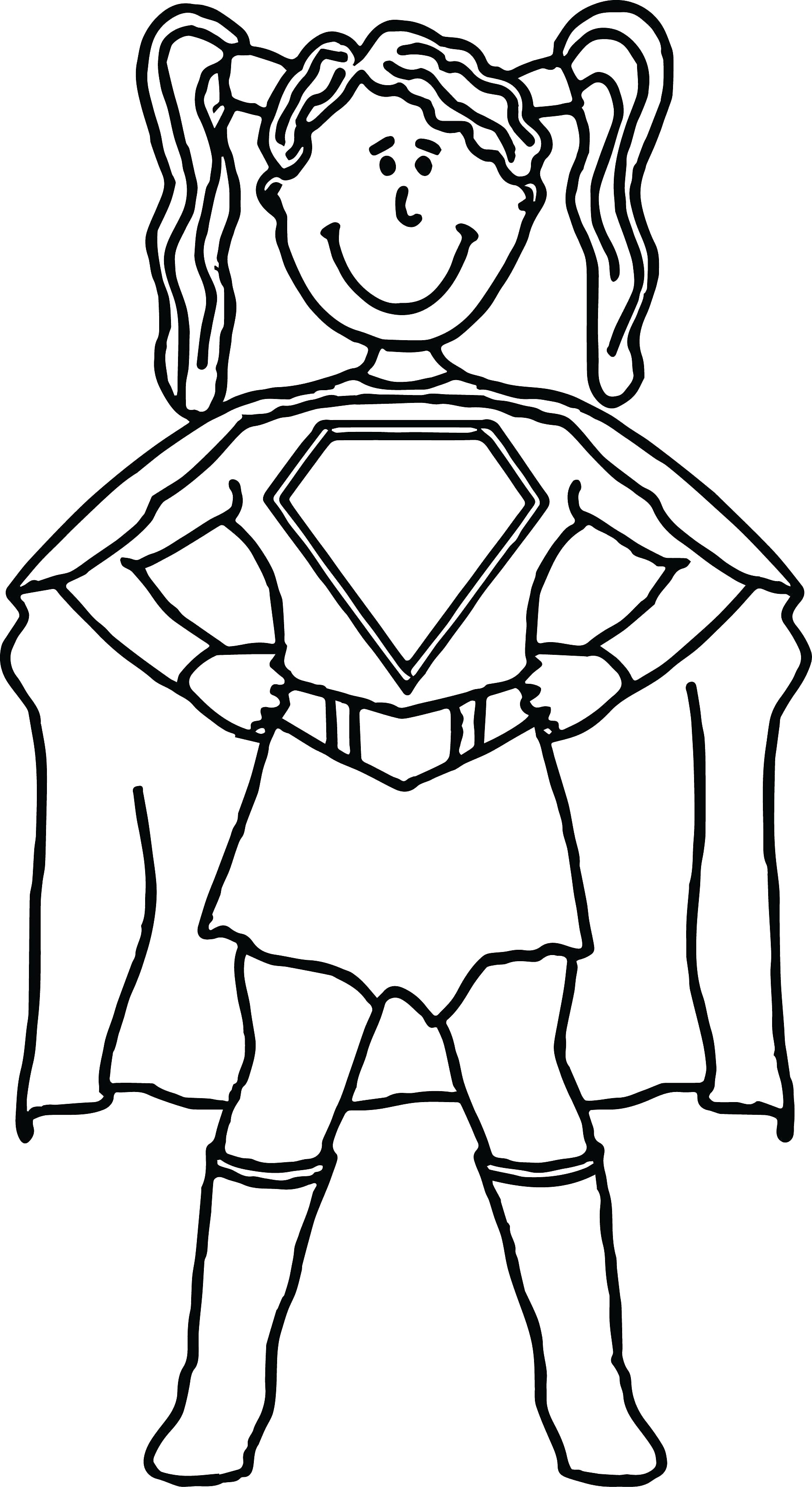 Superwoman Drawings Easy Sketch Coloring Page