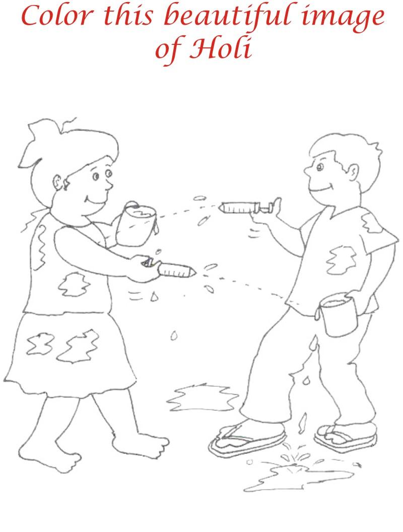 colouring pages of holi festival