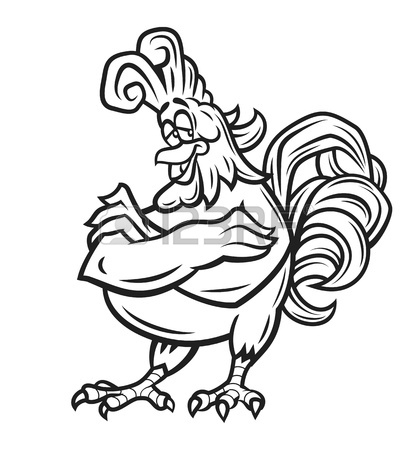 Fighting Rooster Drawing At GetDrawings | Free Download