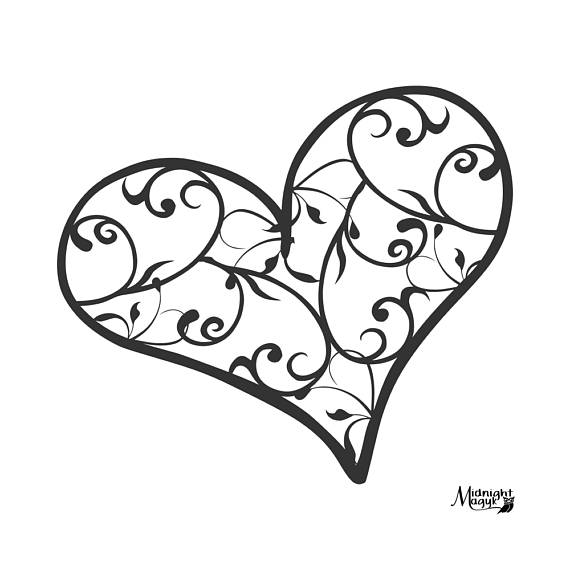 Filigree Heart Drawing at GetDrawings | Free download