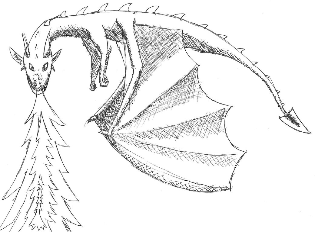 Fire Breathing Dragon Drawing at GetDrawings | Free download