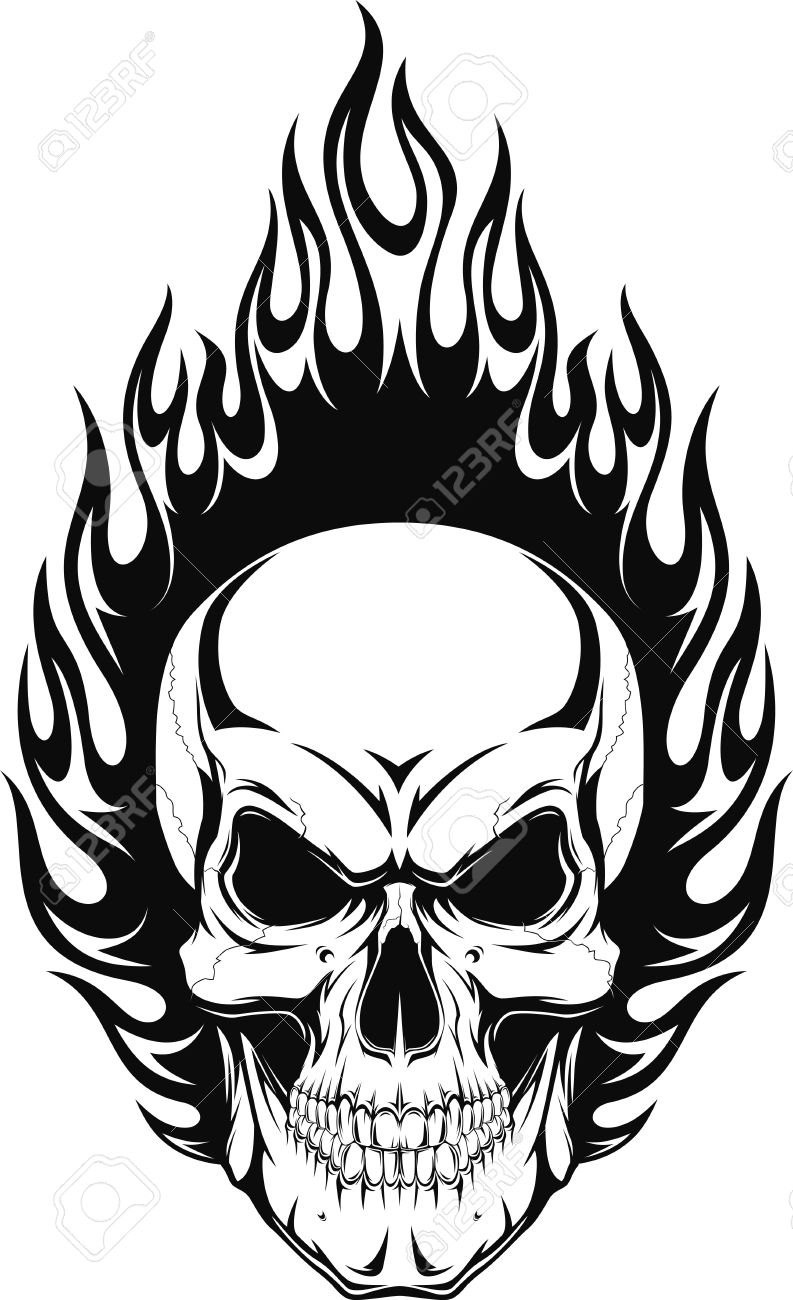 Fire Skull Drawing at GetDrawings Free download