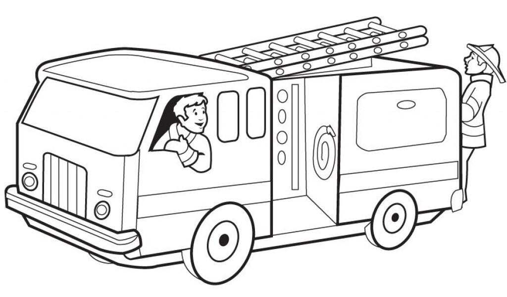 Fire Truck Line Drawing At Getdrawings 