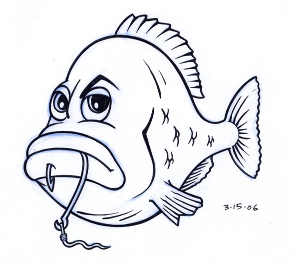 Fish On A Hook Drawing at GetDrawings | Free download