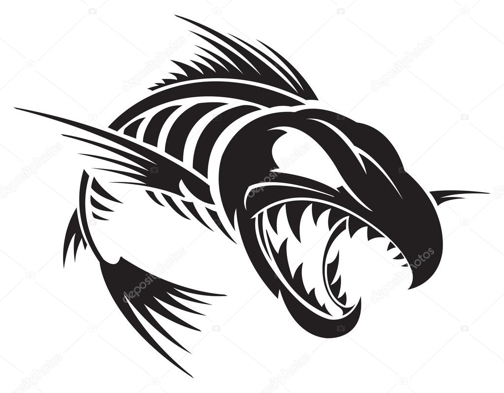 Fish Skeleton Drawing at GetDrawings | Free download