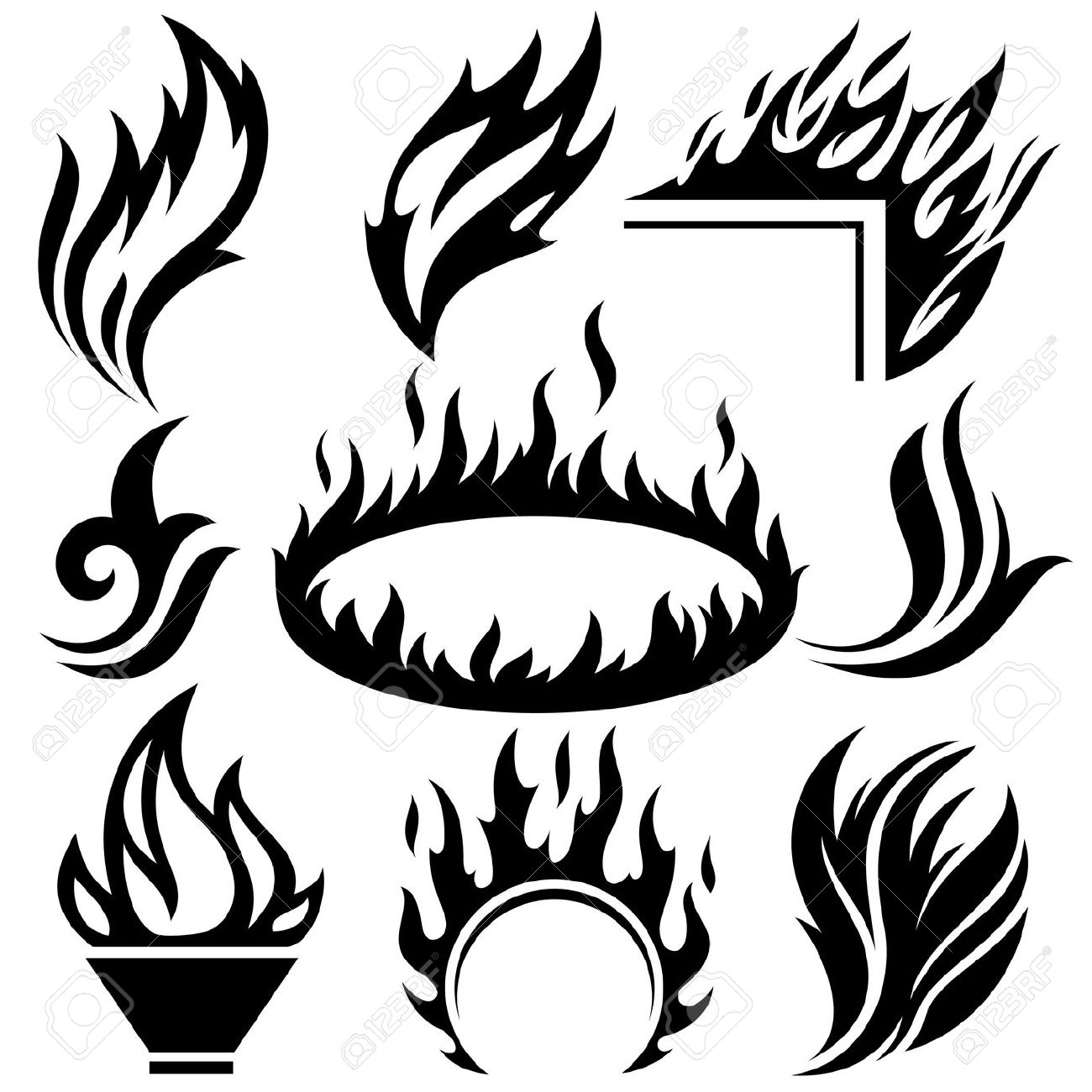 Flames Outline Drawing at GetDrawings Free download